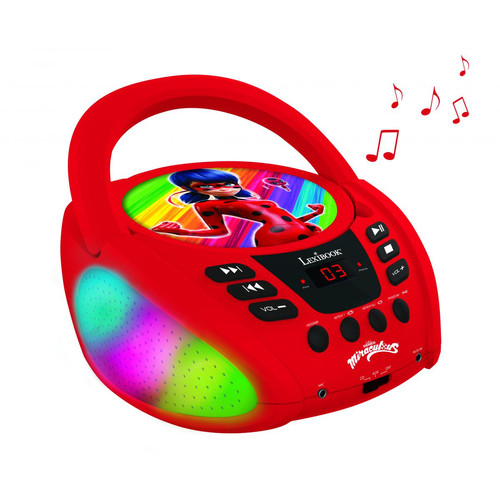 Radio, lecteur CD/MP3 enfant lexibook Lecteur CD Bluetooth lumineux Miraculous