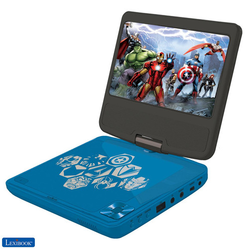 lexibook - "Lecteur DVD portable avec écran rotatif 7""et port USB, écouteurs Les Avengers" lexibook  - lexibook