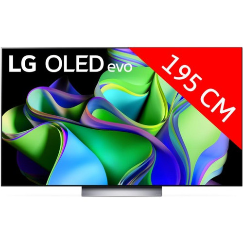LG - TV OLED 4K 195 cm TV LG OLED evo OLED77C3 - TV 66'' et plus Smart tv