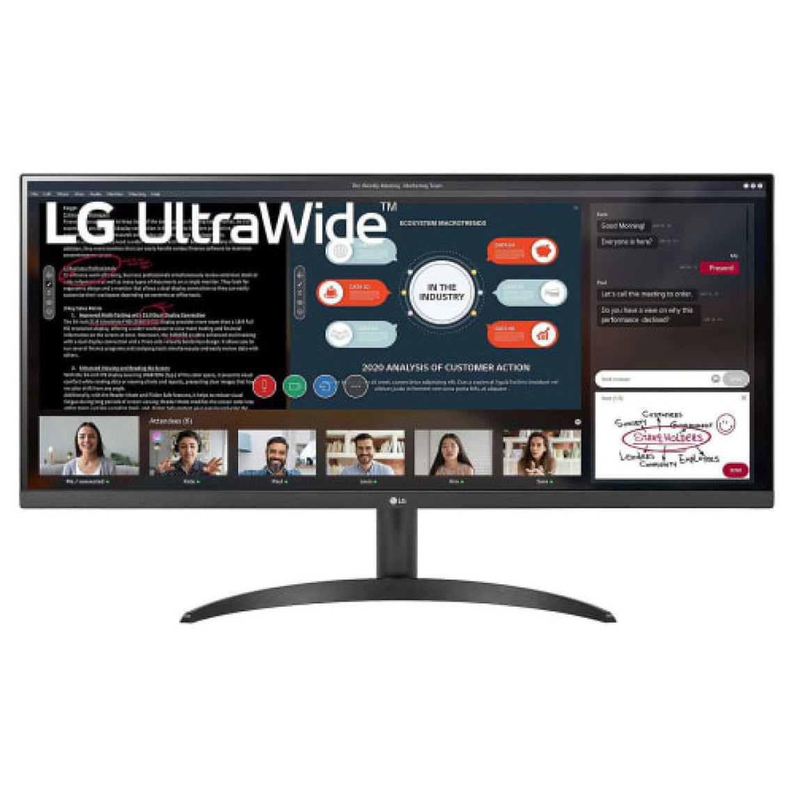 LG - UltraWide 34WP500-B Ecran PC 34 LED UWFHD 75Hz AMD FreeSync HDMI  Écouteurs Jeux Bureau Noir - Moniteur PC - Rue du Commerce