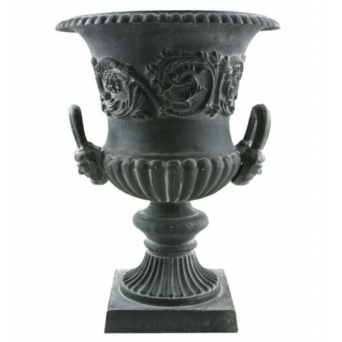 L'Héritier Du Temps - Grande Vasque Vase Jardiniere avec Anses en Fonte Patinée Grise Pot de Fleur 44x44x61cm L'Héritier Du Temps  - Pots, cache-pots