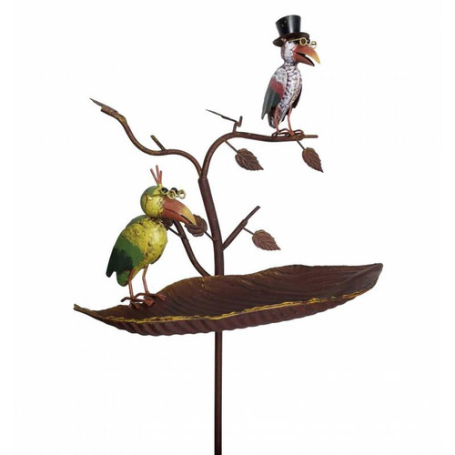 Bain d'oiseau rond avec deux oiseaux décoratifs en céramique pour oiseaux  sauvages Abreuvoir à oiseaux extérieur Abreuvoir à oiseaux Mangeoire à  oiseaux extérieure sur pied
