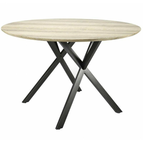 L'Héritier Du Temps - Table Ronde Hinsk Table de Repas Hinsk Design Indus 76x120x120cm - Tables d'appoint L'Héritier Du Temps