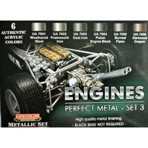 Lifecolor - Peintures Engines Perfect Metal - Set 3 Lifecolor  - ASD