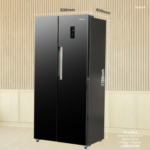 LINARIE Réfrigérateur congélateur Villarly LSSBS460BK 444L Side-by-Side Froid ventilé total