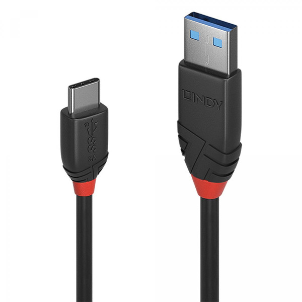 Câble antenne Lindy Câble USB 3.2 Type A vers C, 10Gbit/s,  Black Line, 0.5m