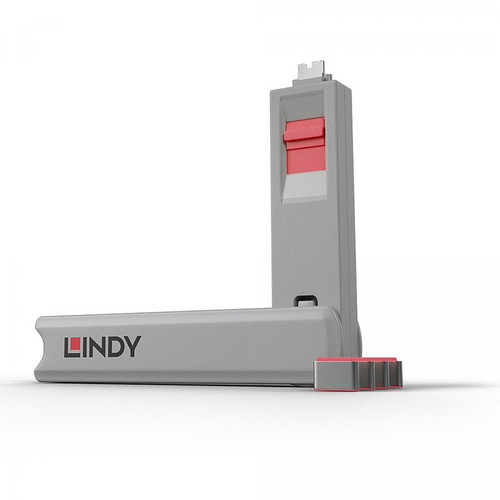Lindy - Kit bloqueur de port USB Type C avec clé et 4 verrous, rose Lindy  - Marchand La boutique du net