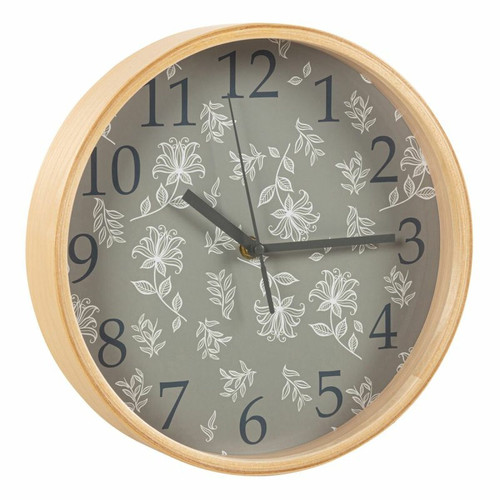 Linea Natura - Horloge fleurs Ø 25,5 cm ISABEAU Multicouleur Linea Natura  - Horloges, pendules Horloge murale chiffres couleur taupe