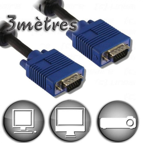 Lineaire - Câble VGA HD15 Mâle / Mâle - 3m Lineaire  - Cable vga male