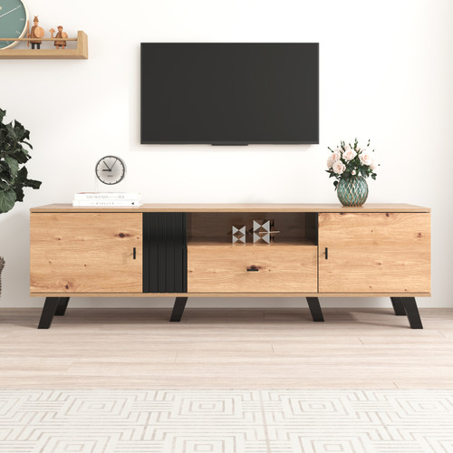Meubles TV, Hi-Fi Linkifly Linkifly Meuble TV, Table d'appoint pour salon, meuble TV avec tiroirs, fonctions de rangement variées, style élégance