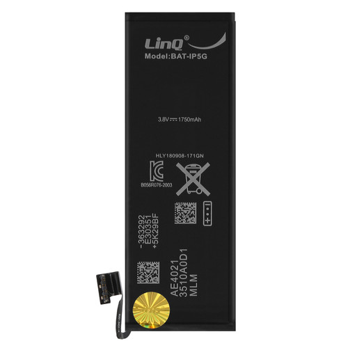 Linq - LinQ Batterie pour iPhone 5 Capacité 1750mAh Parfaitement Compatible Noir Linq  - Batterie téléphone