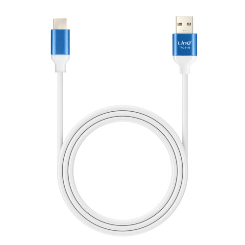 Linq - LinQ Câble USB vers USB C Fast Charge 3A Synchronisation Longueur 1.5m Bleu Linq  - Câble antenne Linq