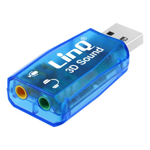 Linq - Carte son USB / 2x Jack 3.5mm, Linq Bleu Linq  - Câble et Connectique Linq