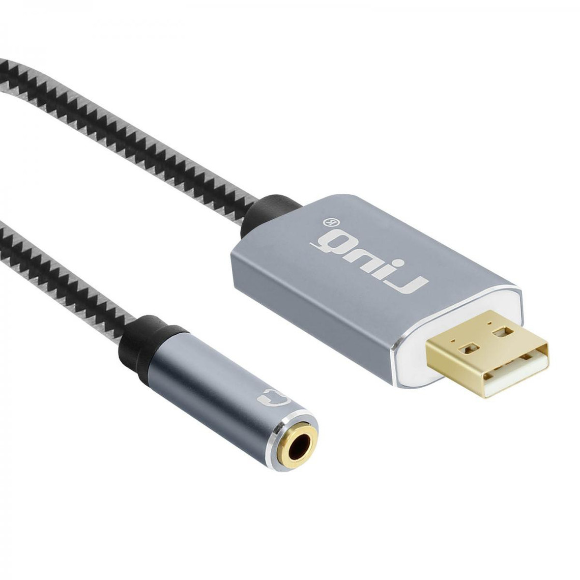 Convertisseur Audio et Vidéo  Linq Adaptateur Audio USB vers Jack 3.5mm Fonction audio et micro U3530 LinQ - Gris