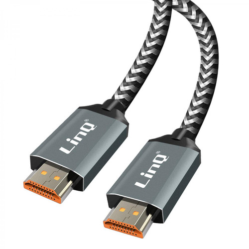 Linq - Câble HDMI 2.1 8K 120Hz Ultra HD Ethernet Nylon tressé 1.5m HD-8K16 LinQ Noir Linq  - Câble et Connectique Linq