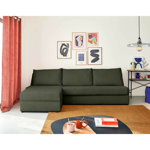 Lisa Design - Palmira - canapé d'angle gauche - 4 places - convertible couchage quotidien - matelas 14 cm - en velours côtelé Lisa Design - Lisa Design