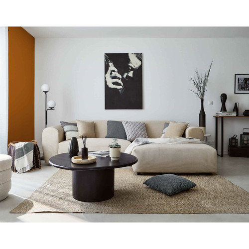 Lisa Design - Aumance - canapé d'angle droit 4 places - en velours côtelé - Canapés Fixe