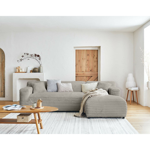 Lisa Design - Laponie - canapé d'angle droit - 4 places - en velours côtelé grosses côtes Lisa Design  - Lapon