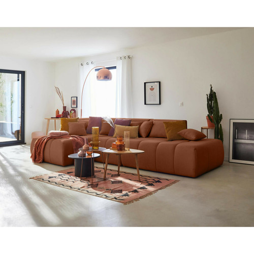 Lisa Design - Caracas - canapé modulable d'angle gauche - 5 places - en tissu Lisa Design  - Canapés Orange