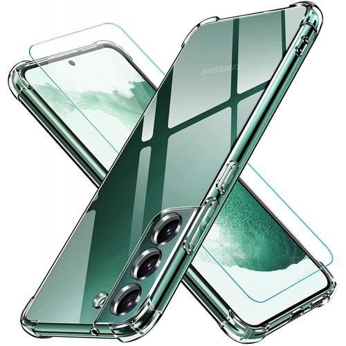 Little Boutik - Coque Silicone Transparente Angles Renforces + Verre Trempe Pour Samsung Galaxy S22 5G Little Boutik® Little Boutik  - Coque, étui smartphone