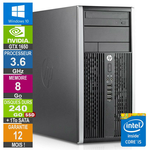 Hp - PC Gamer LPG-6300T Core i5-3470 3.60GHz 8Go/240Go SSD + 1To/GTX 1650 4Go Hp - Black friday informatique