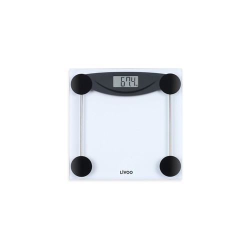 Livoo - LIVOO DOM426N- Pese-personne électronique -  Plateau en verre trempé et écran LCD -  Pesée jusqu'a 180 kg -  Graduation au 100 gr - Pèse-personne