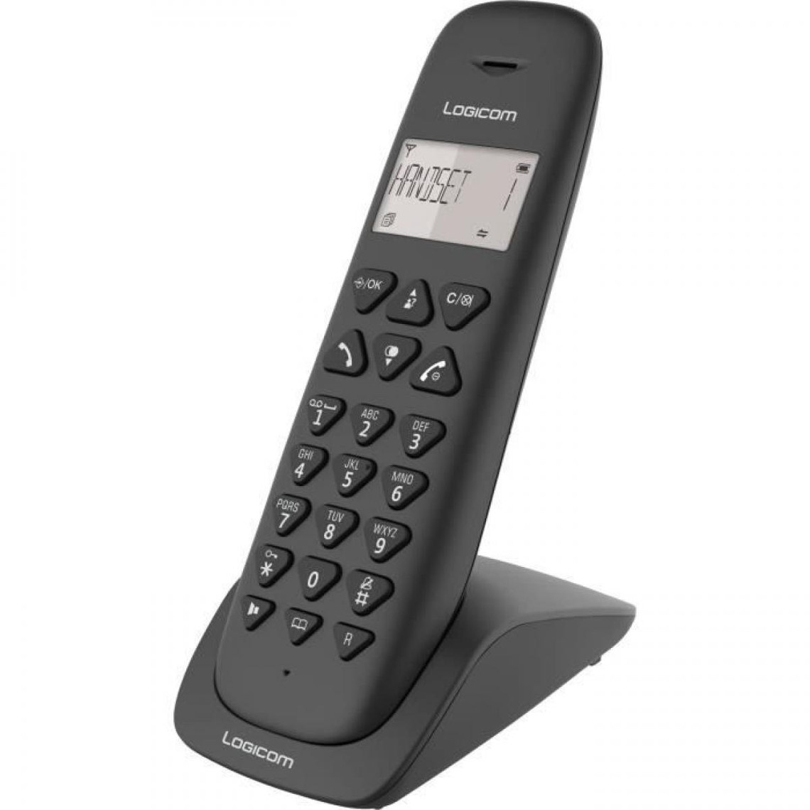 Téléphone fixe-répondeur Logicom LOGICOM Téléphone sans fil VEGA 155T SOLO Noir avec répondeur