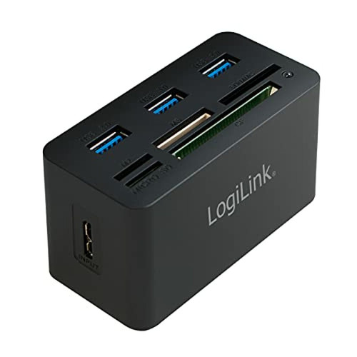 Logilink - Hub USB 3.0 3 ports avec lecteur de cartes (Noir) Logilink  - Marchand Stortle
