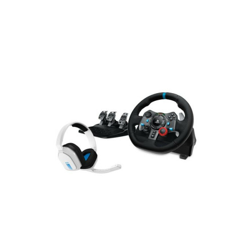 Logitech - Pack Logitech Volant de course et pédalier G29 Driving Force pour PS5 PS4 PC Mac Noir + Casque gaming Astro A10 V2 Gén 1 Blan - Volant PC