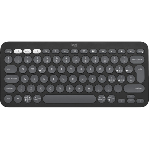 Clavier Logitech Pebble Keys 2 K380s clavier RF sans fil + Bluetooth QWERTY Italien Graphite
