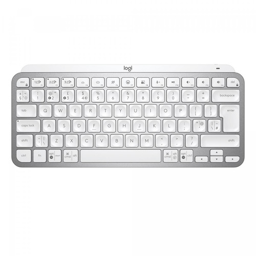 Logitech - Logitech MX Keys Mini Minimalist Wireless Illuminated Keyboard clavier RF sans fil + Bluetooth QWERTY Anglais Gris - Clavier Sans pavé numérique