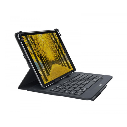 Logitech - Logitech Universal Folio with integrated keyboard for 9-10 inch tablets Logitech  - Clavier Qwerty