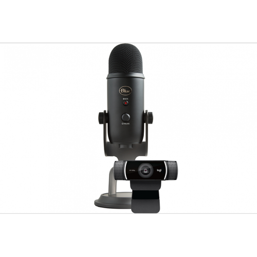 Logitech - Microphone Blue Yeti USB + Webcam C922 Pro HD pour PC, Mac - Microphone PC Pack reprise