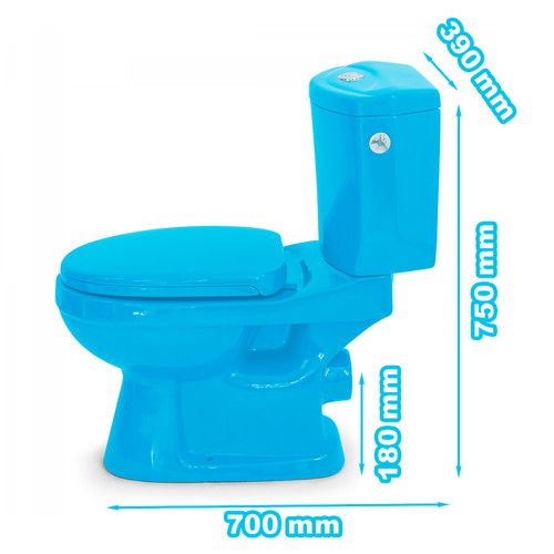 WC Toilette à poser de couleur BLEU Cuvette WC bi bloc en céramique
