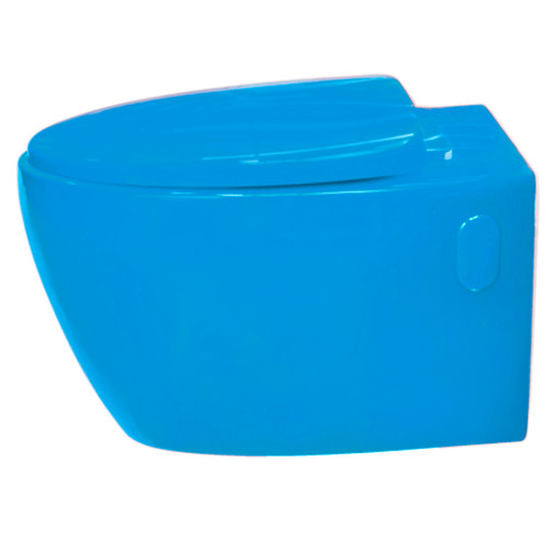 Loobow Toilette suspendu de couleur bleu Cuvette WC en céramique