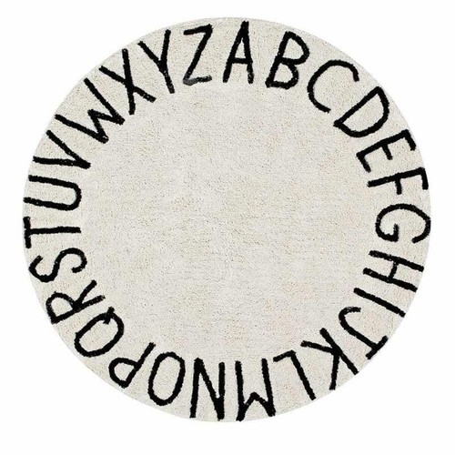 Tapis Lorena Canals Tapis coton motif alphabet - beige - 150 Ø