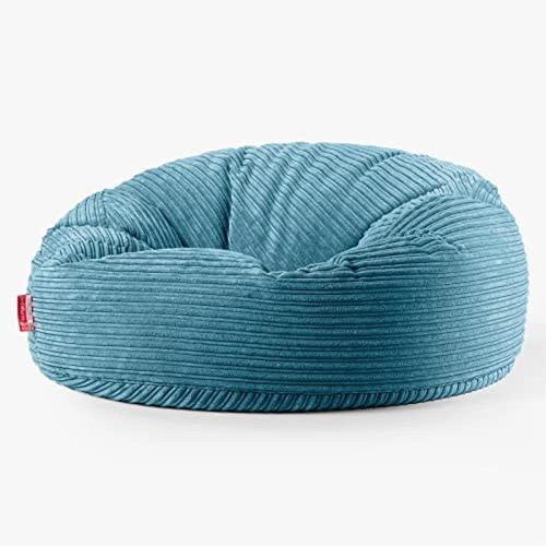 Loungefly - Côtelé Pouf Rond Tissu Grande Mammouth Canapé Gros Turquoise Loungefly  - Maison Turquoise
