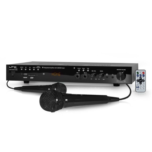 Ampli  Ltc Audio Amplificateur HiFi Stéréo MP5 2x50W avec vidéo MP5 HDMI/USB/SD/FM/BLUETOOTH + 2 Mic ATM6100MP5-HDMI-DESTOCKAGE