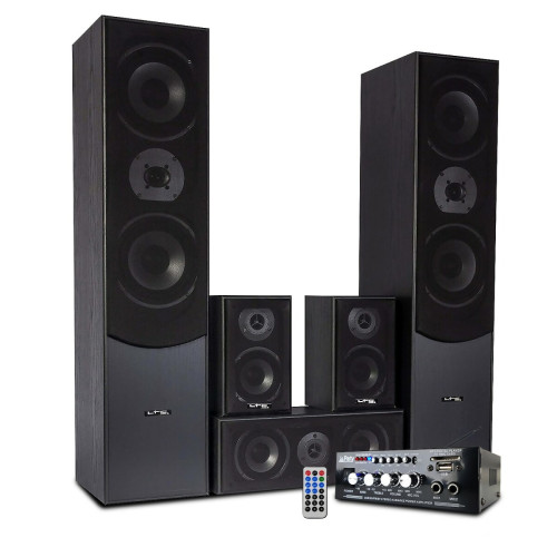 Ltc Audio - Ensemble Home-Cinéma/Acoustiques LTC Audio E1004 Hifi 5 enceintes Noire 850W + Amplificateur STÉRÉO - USB/BLUETOOTH/SD/FM Ltc Audio  - Home-cinéma