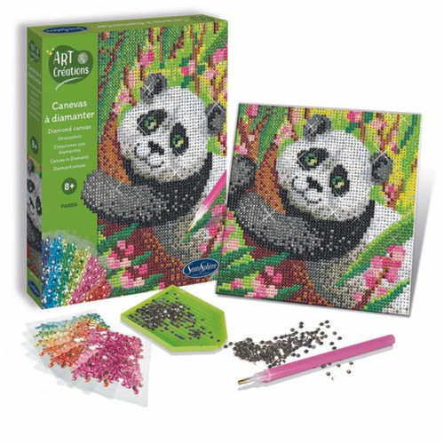 Ludendo - Canevas à diamanter panda - Art creations Ludendo  - Idée cadeau fait main Jeux artistiques