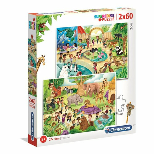 Ludendo - 2 puzzles 60 pièces Supercolor au Zoo Ludendo  - Puzzles Enfants