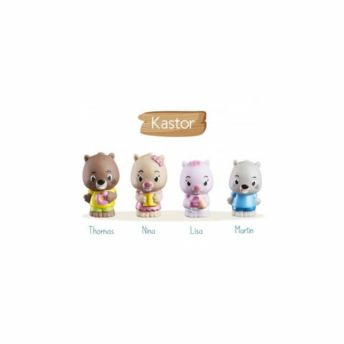 Mini-poupées Ludendo 4 figurines de la famille Kastor Klorofil