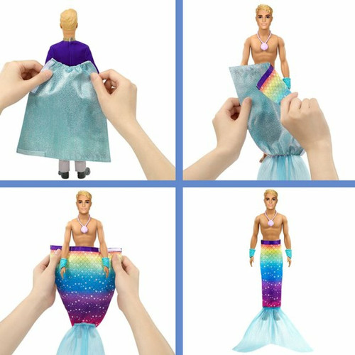 Poupées mannequins Barbie Dreamtopia - Ken Transformation Prince Triton