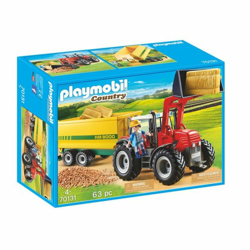 Animaux Ludendo Grand tracteur avec remorque Playmobil Country 70131