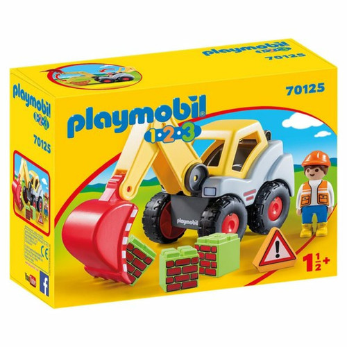 Playmobil - 1.2.3 - Pelleteuse Playmobil  - Playmobil 1.2.3 Playmobil