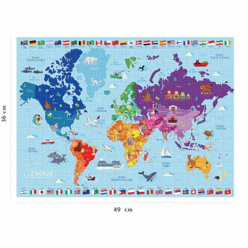 Ludendo - Puzzle 250 pièces Nathan - Ma carte du monde Ludendo  - Marchand Zoomici
