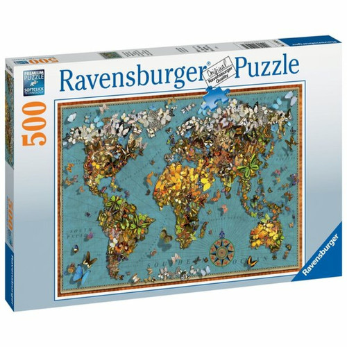 Ludendo - Puzzle 500 Pièces Ravensburger - Mappemonde de papillons Ludendo  - Ludendo