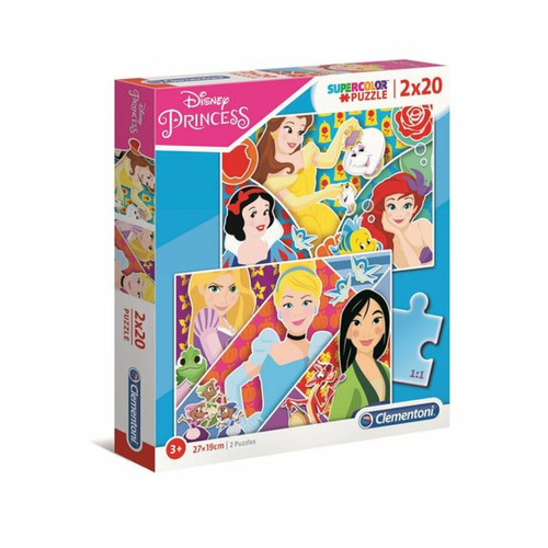 Ludendo - Puzzles SuperColor 2x20 pièces Disney Princesses Ludendo  - Marchand Mplusl