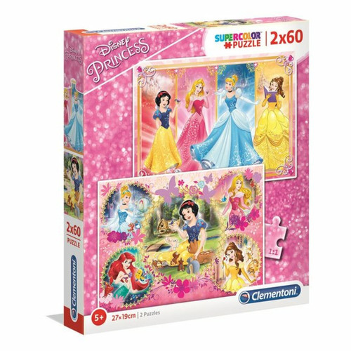 Ludendo - SuperColor 2x60 pièces - Disney Princesses Ludendo  - Puzzles