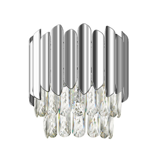 Lumiere - Applique 1 Lumière Cristal Chromé Lumiere  - Luminaires Chrome, verre opale